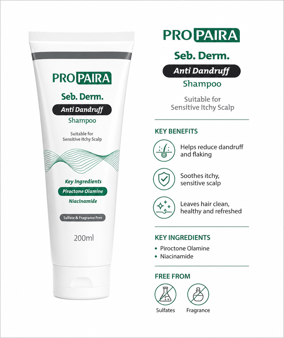 Propaira Anti Dandruff Seb. Derm. Shampoo 200ml