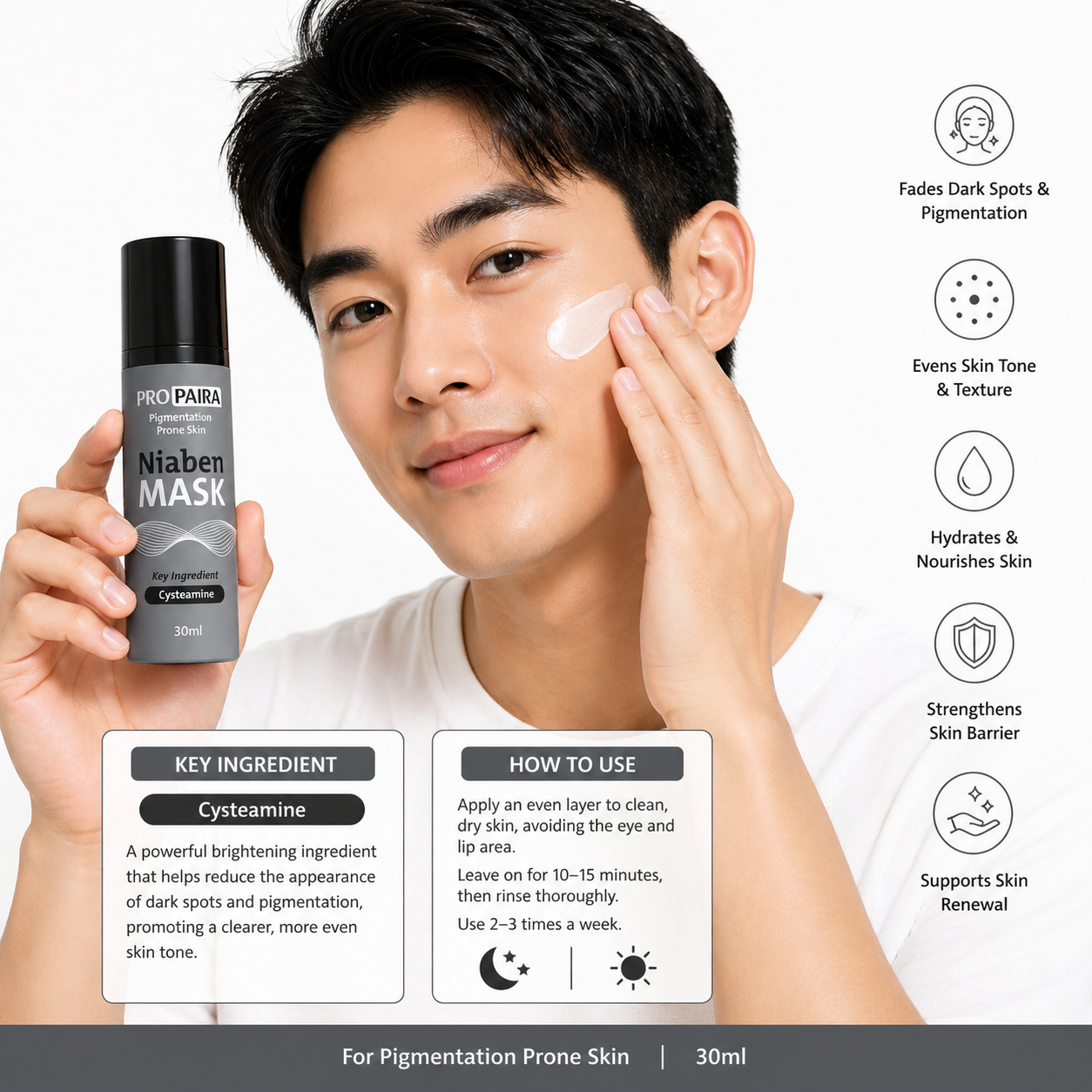 Propaira Niaben Mask with Cysteamine 30ml by Propaira - packaging and details - mask