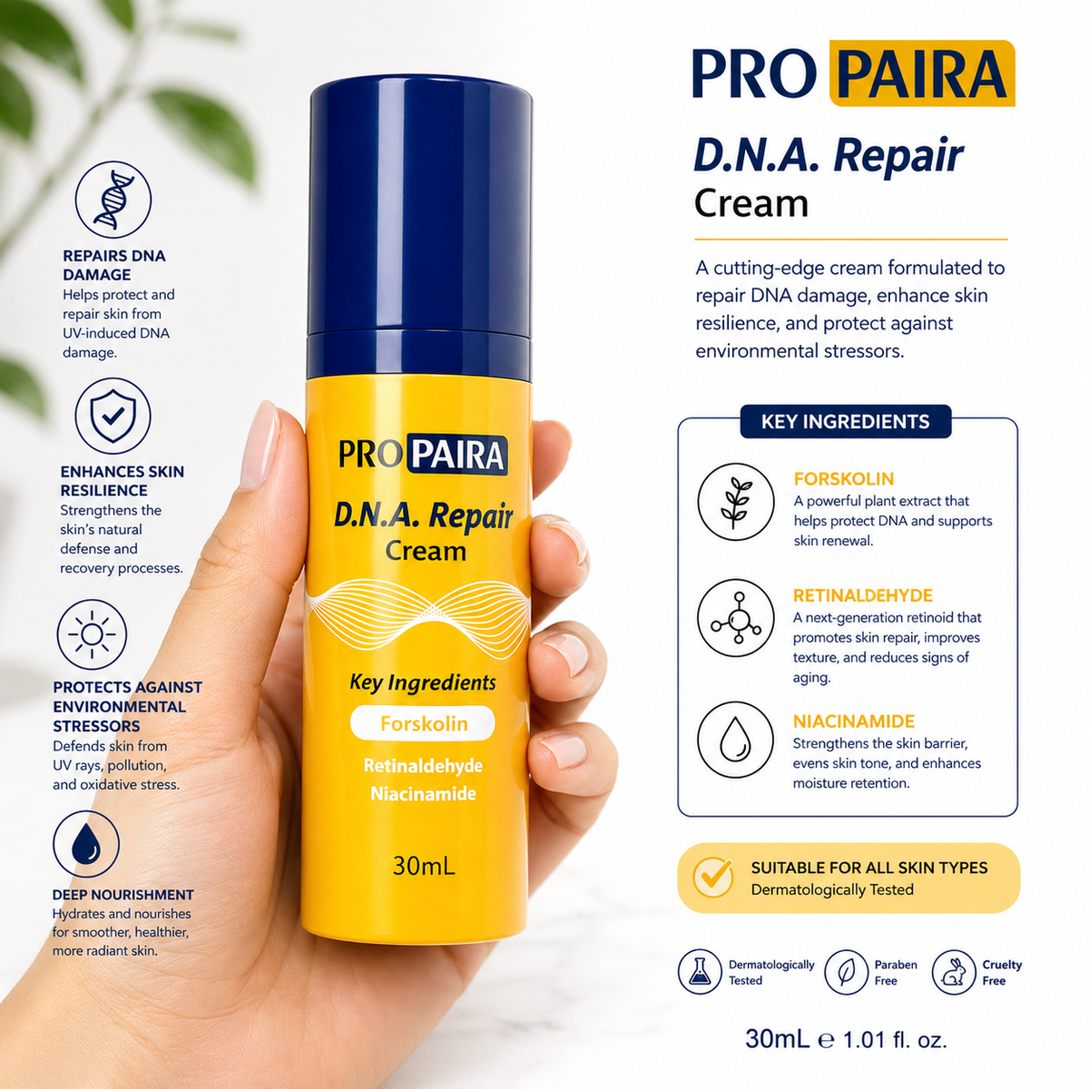 Propaira DNA Repair (To Combat Sun Damage) Cream 30ml by Propaira - packaging and details - moisturiser
