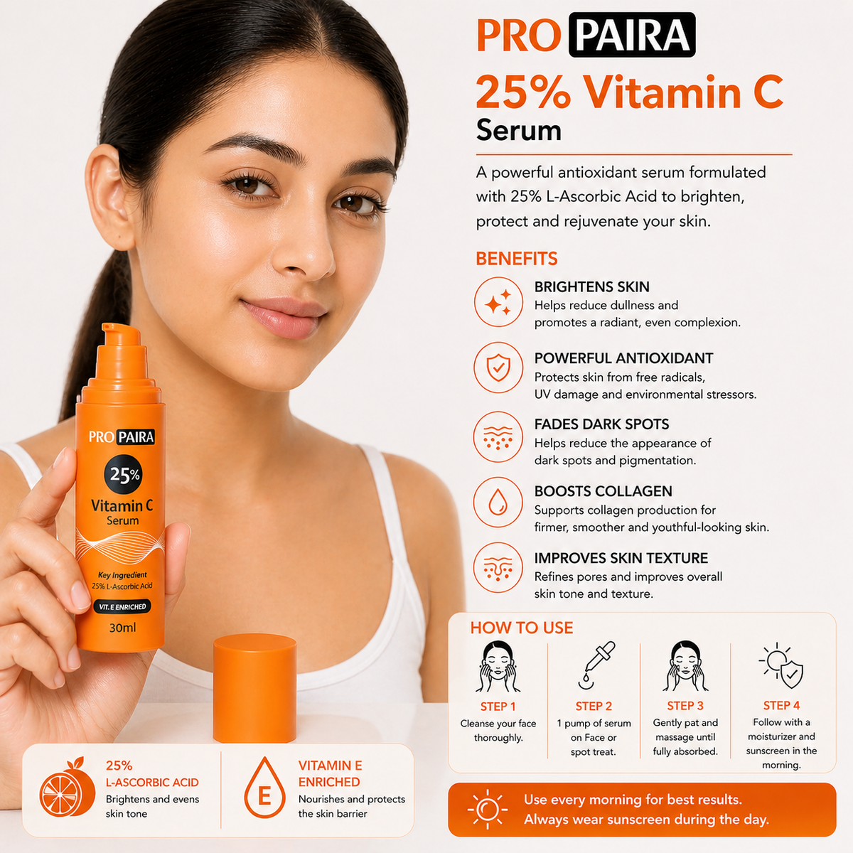 Propaira 25% Vit.C Serum 30ml by Propaira - packaging and details - serum