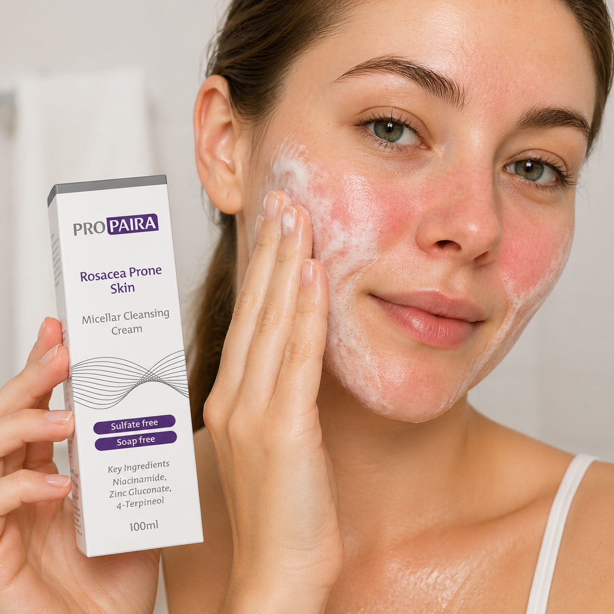 Propaira Rosaeca Prone Micellar Cleansing Cream 100ml by Propaira - packaging and details - cleanser