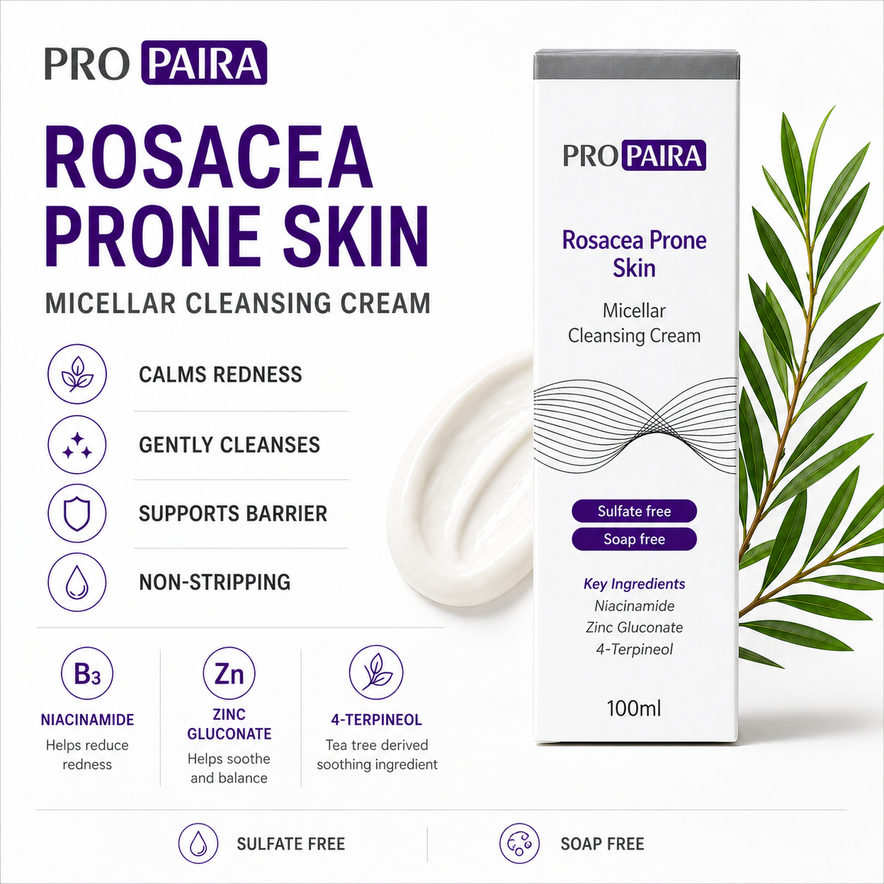 Propaira Rosaeca Prone Micellar Cleansing Cream 100ml by Propaira - ingredients and information - cleanser