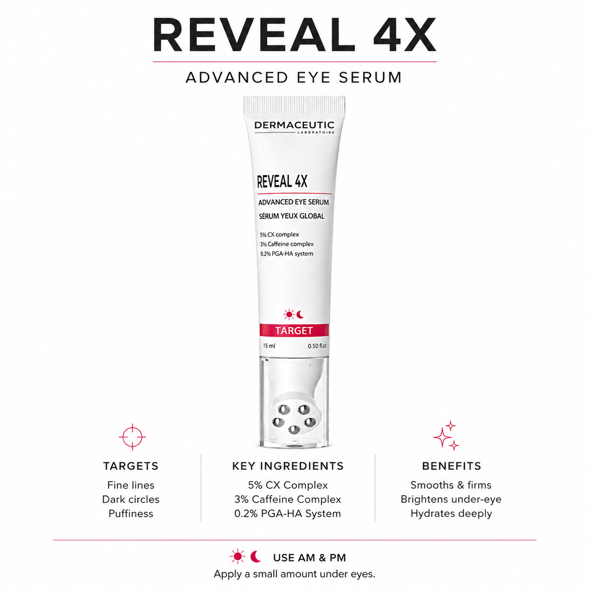 Dermaceutic Laboratoire Reveal 4X Eye Serum 15mL by Dermaceutic Laboratoires - ingredients and information