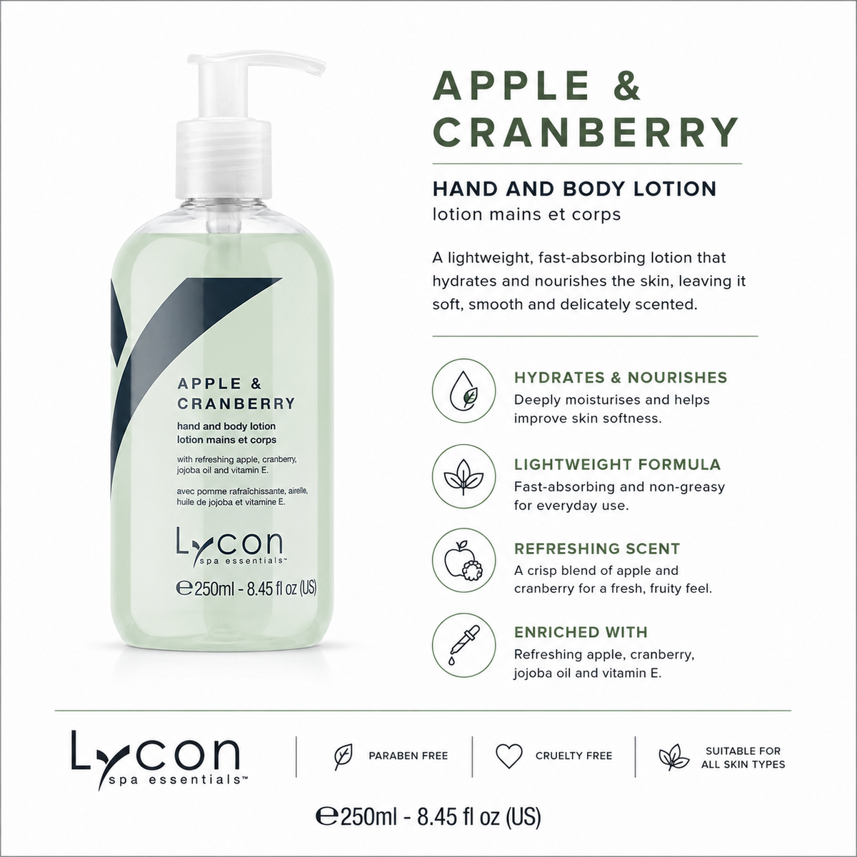 Lycon Apple & Cranberry Lotion 250ml by Lycon - ingredients and information - body care