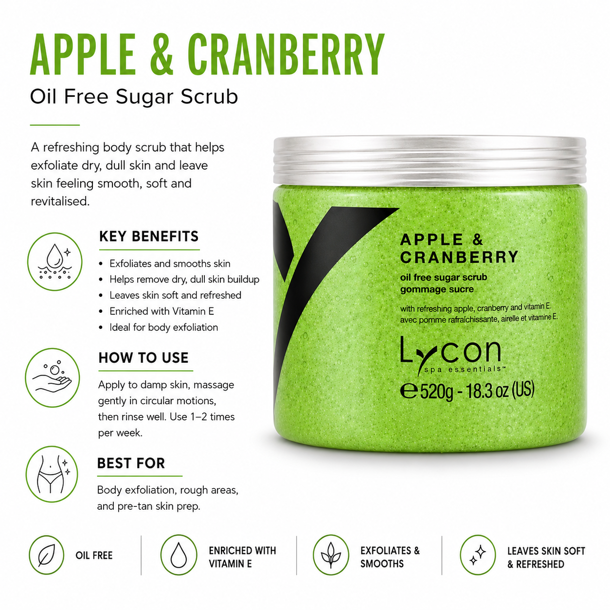 Lycon Apple & Cranberry 520g by Lycon - packaging and details - body care