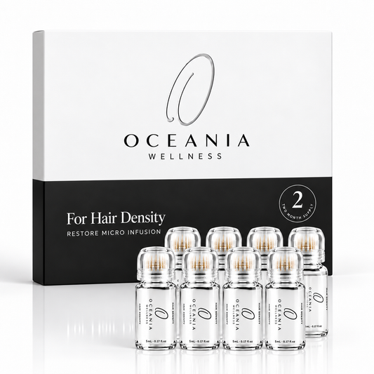 Restore Micro-Infusion 2 Month Kit for Hair Density, box with eight ampoules