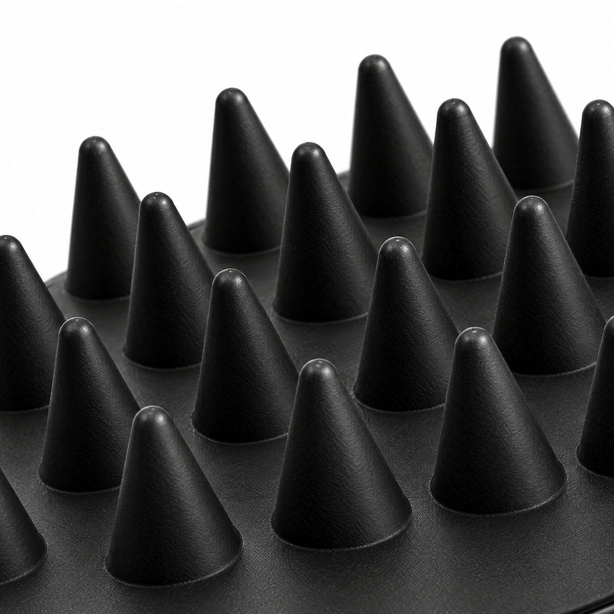 Restore Scalp Cleanse brush, close-up of soft silicone bristles