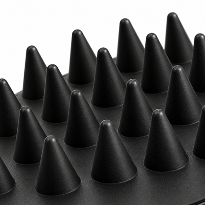 Restore Scalp Cleanse brush, close-up of soft silicone bristles